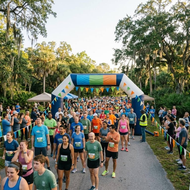 Illustration of a charity run start line